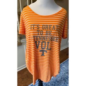 Spirit Tennessee Volunteers Womens XL Orange White Striped Graphic T-Shirt Tee